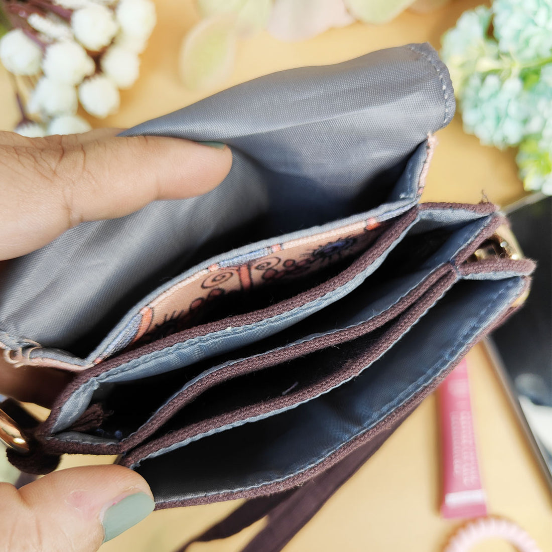 5 Pocket Sling Bag-Brown Tree Godna Art