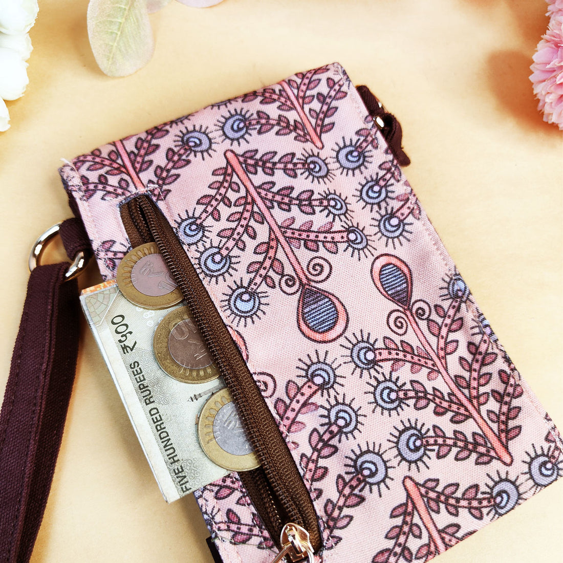 5 Pocket Sling Bag-Brown Tree Godna Art