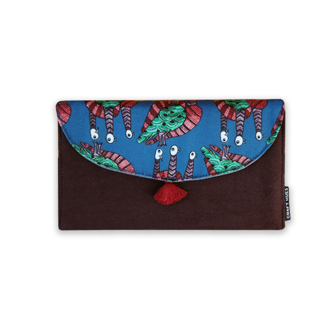 5 Pocket Long Wallet-Gond Blue Bird