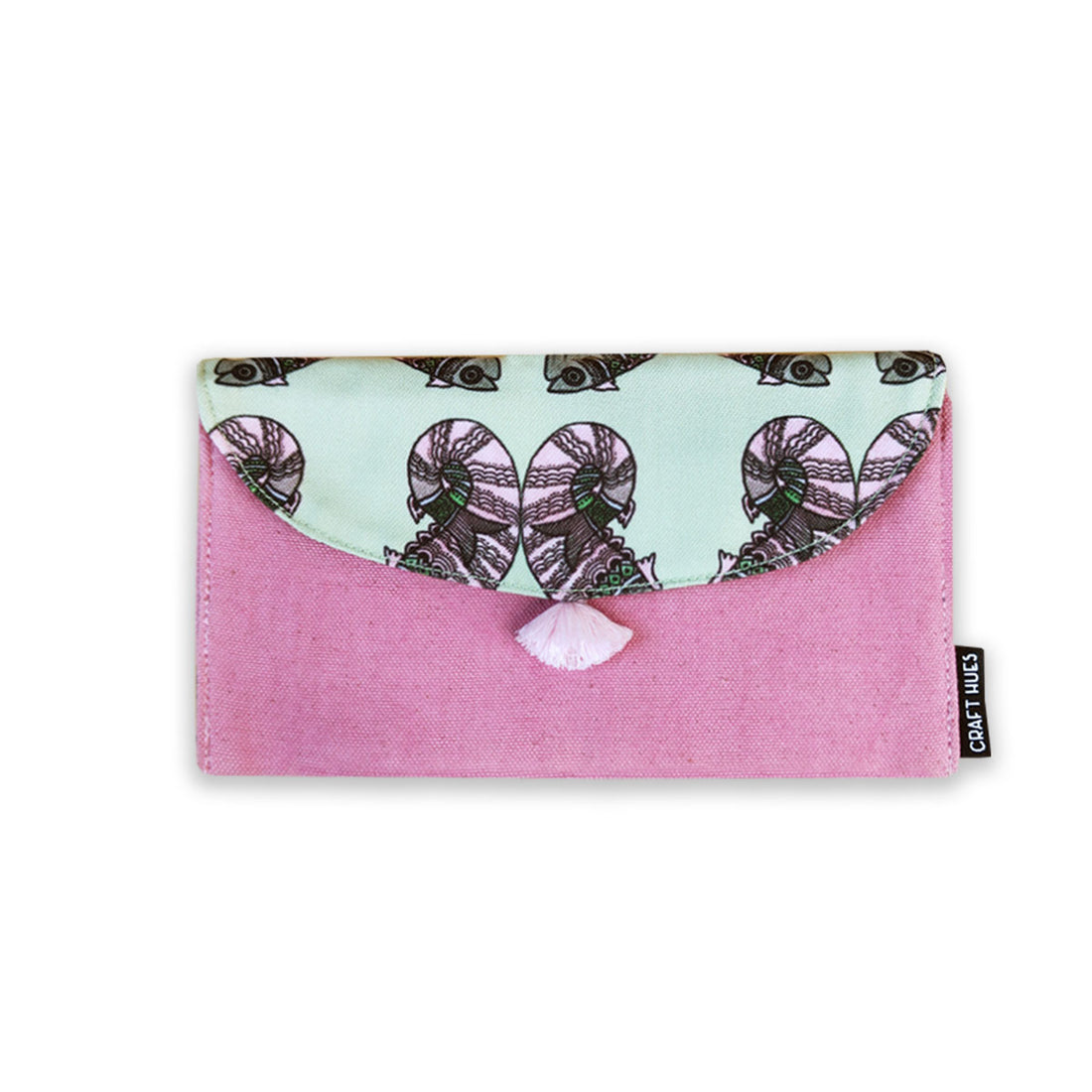 5 Pocket Long Wallet-Gond Pink Fish