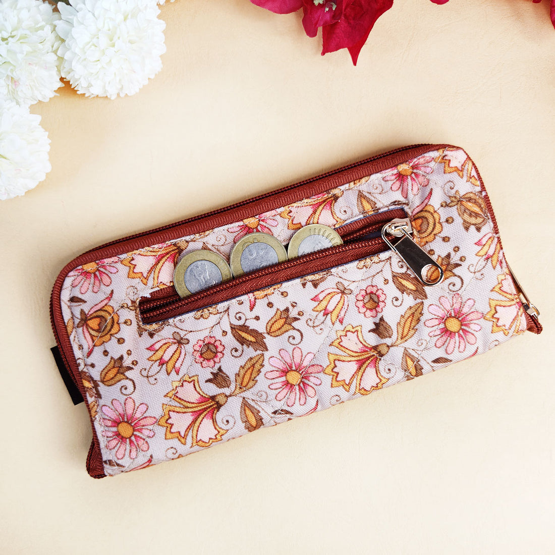 Quilted Slim Wallet- Orange Paradize