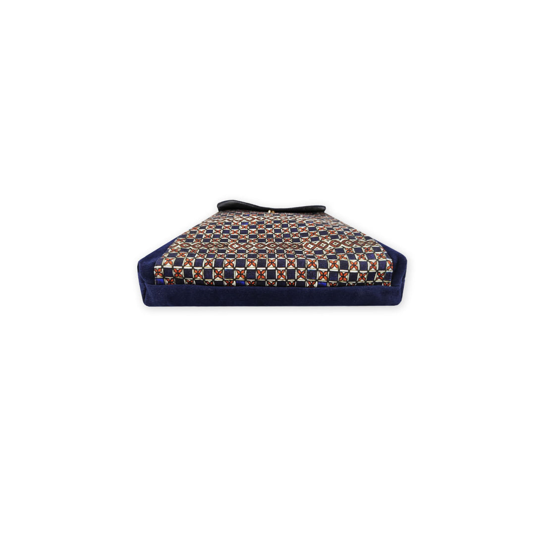 Blue Madhubani Checks Flap Tote Bag