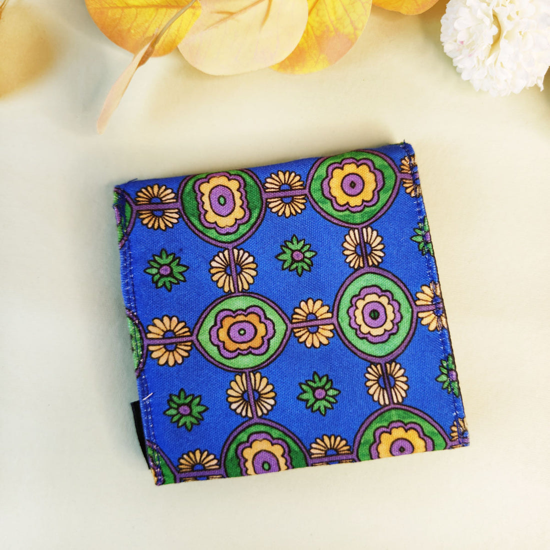 5 COMPARTMENT MINI WALLET- BLUE-GREEN TILE