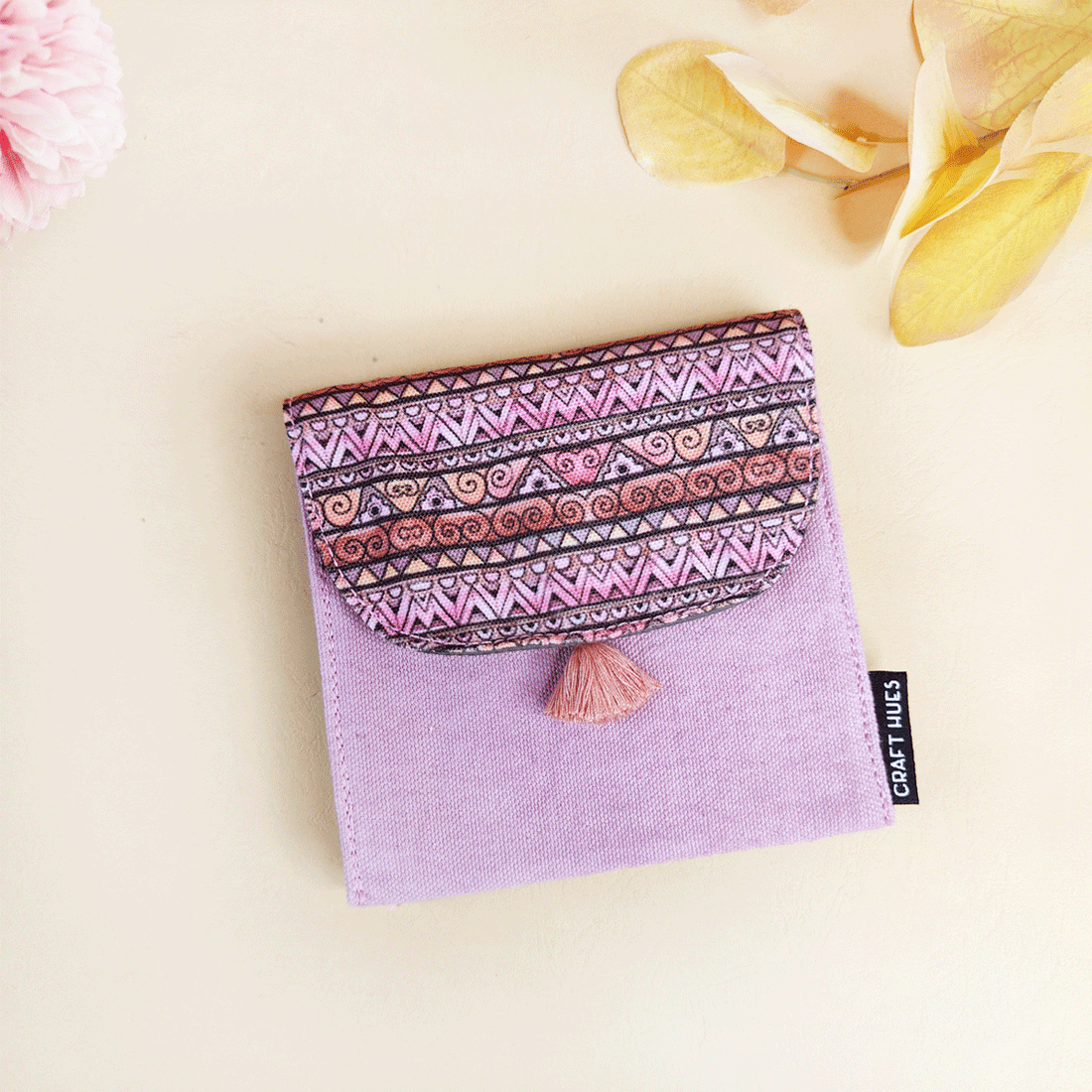 5 COMPARTMENT MINI WALLET-PINK AZTEC