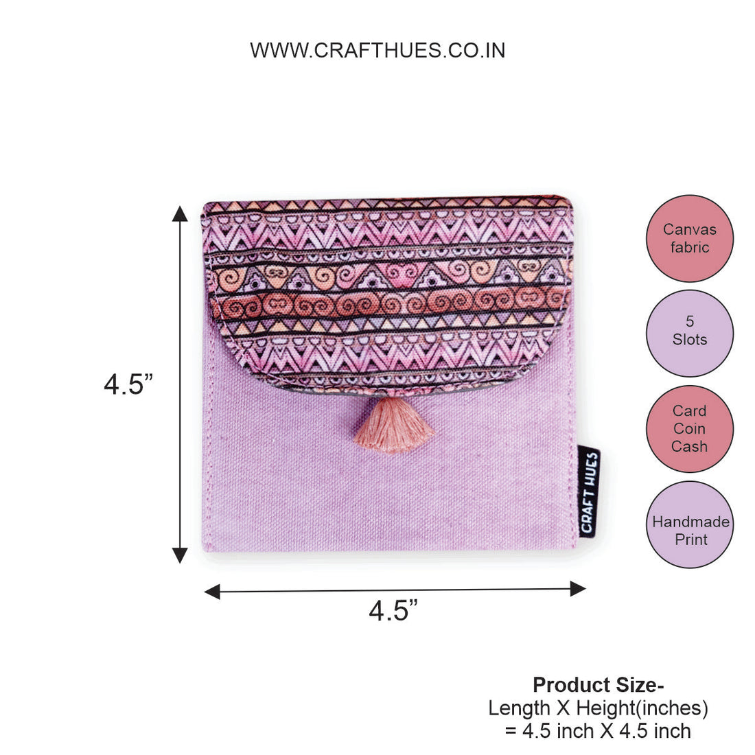 5 COMPARTMENT MINI WALLET-PINK AZTEC