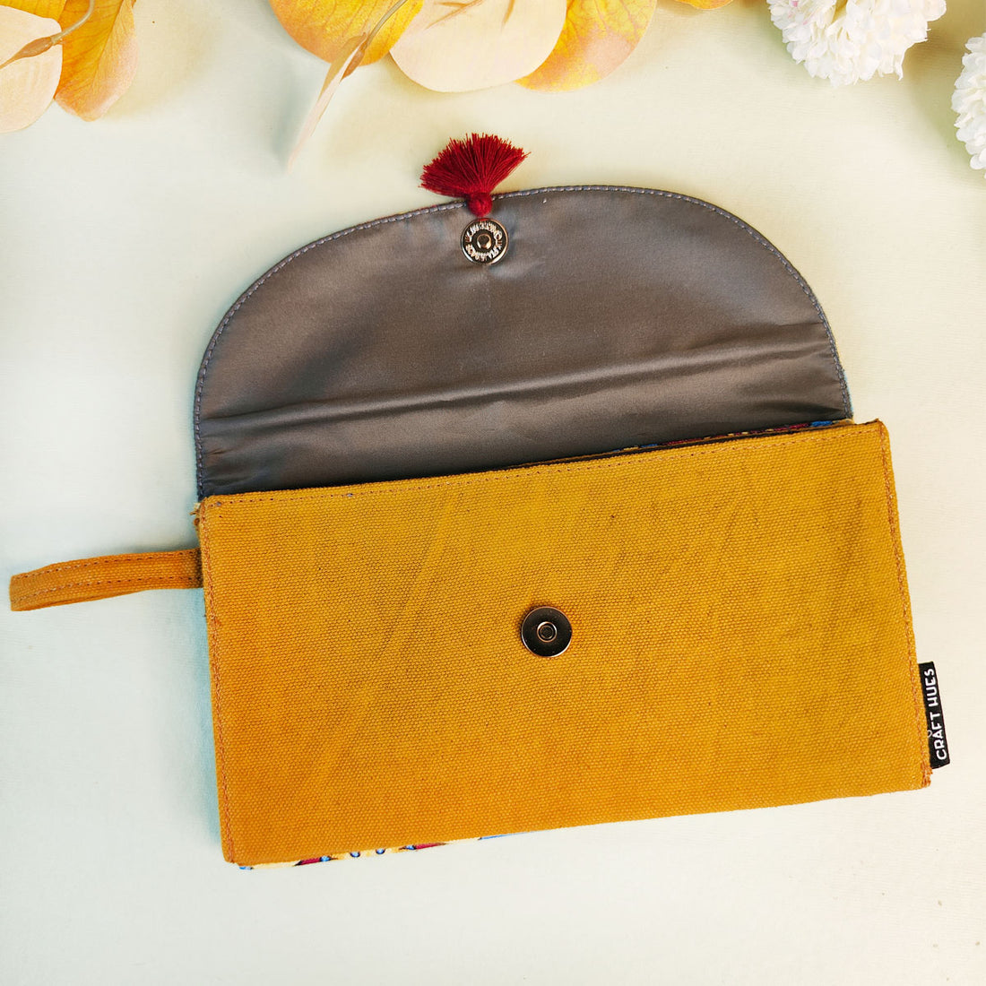 5 pocket long wallet-blue-red tile