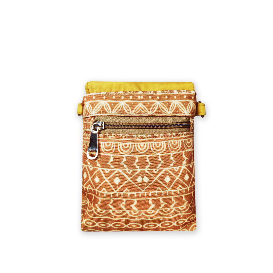 Warli Mobile Sling Bag-Mustard