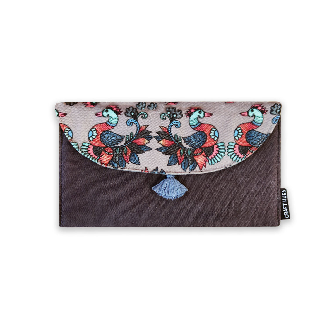 5 Pocket Long Wallet-Gond Grey Bird