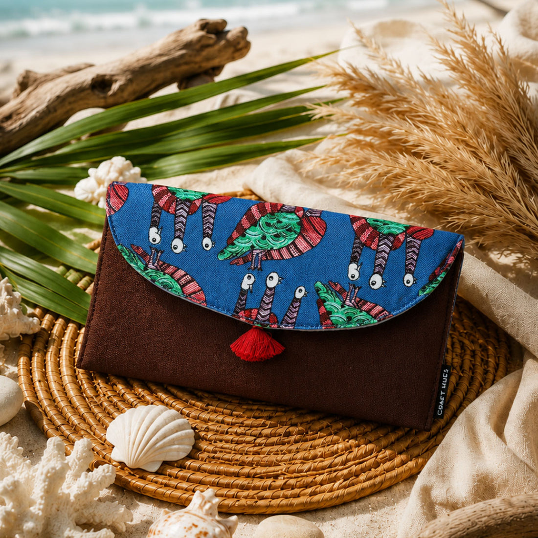 5 Pocket Long Wallet-Gond Blue Bird
