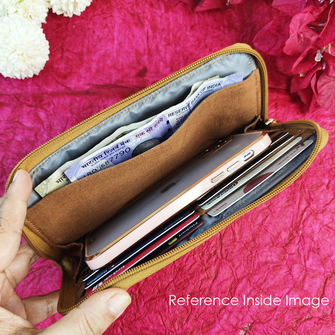 Quilted Slim Wallet- Red-Blue Kite