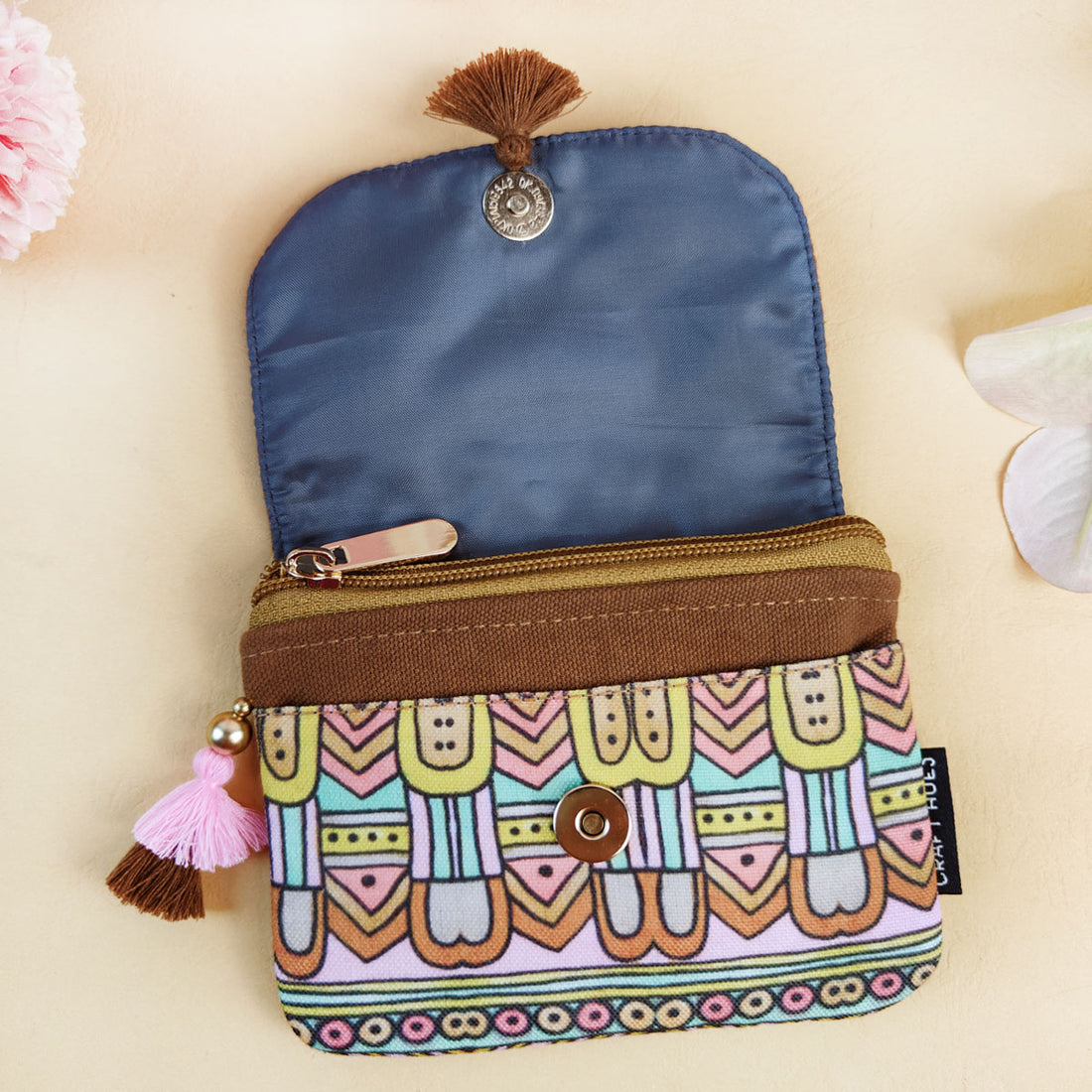 Aqua Abstract Godna Mini Wallet