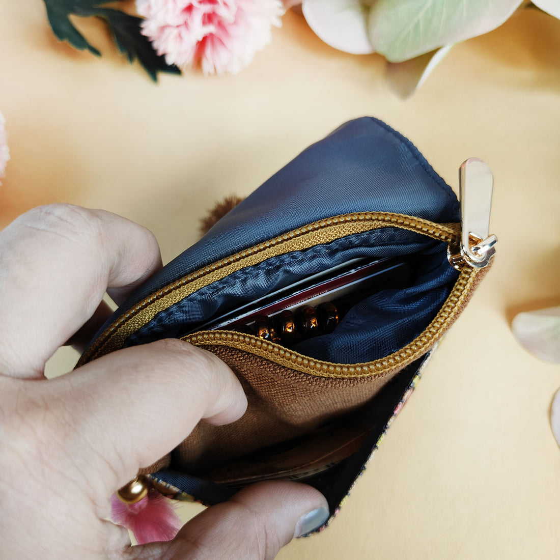 Aqua Abstract Godna Mini Wallet