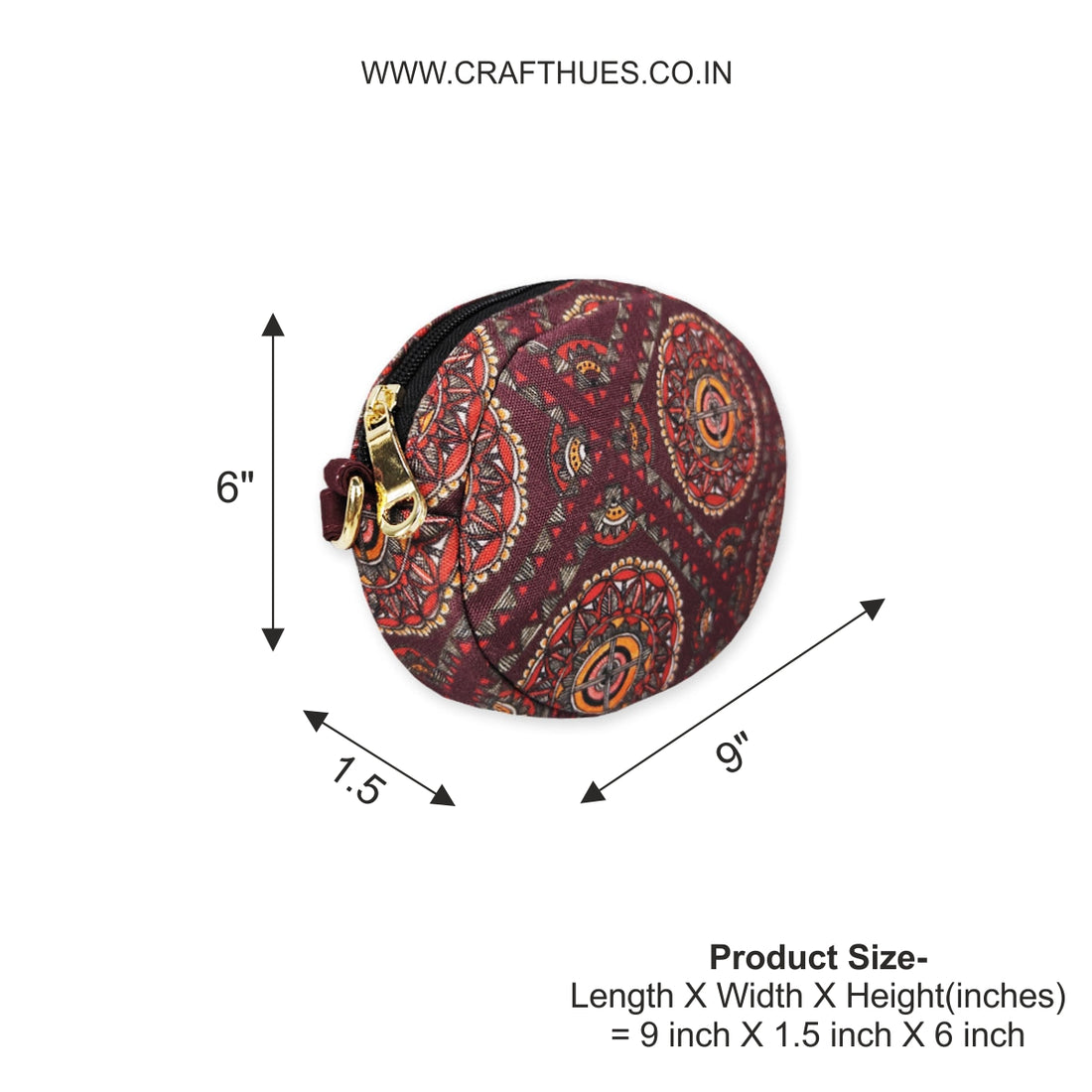 Oval Sling Bag- Madhubani Brown Chakra