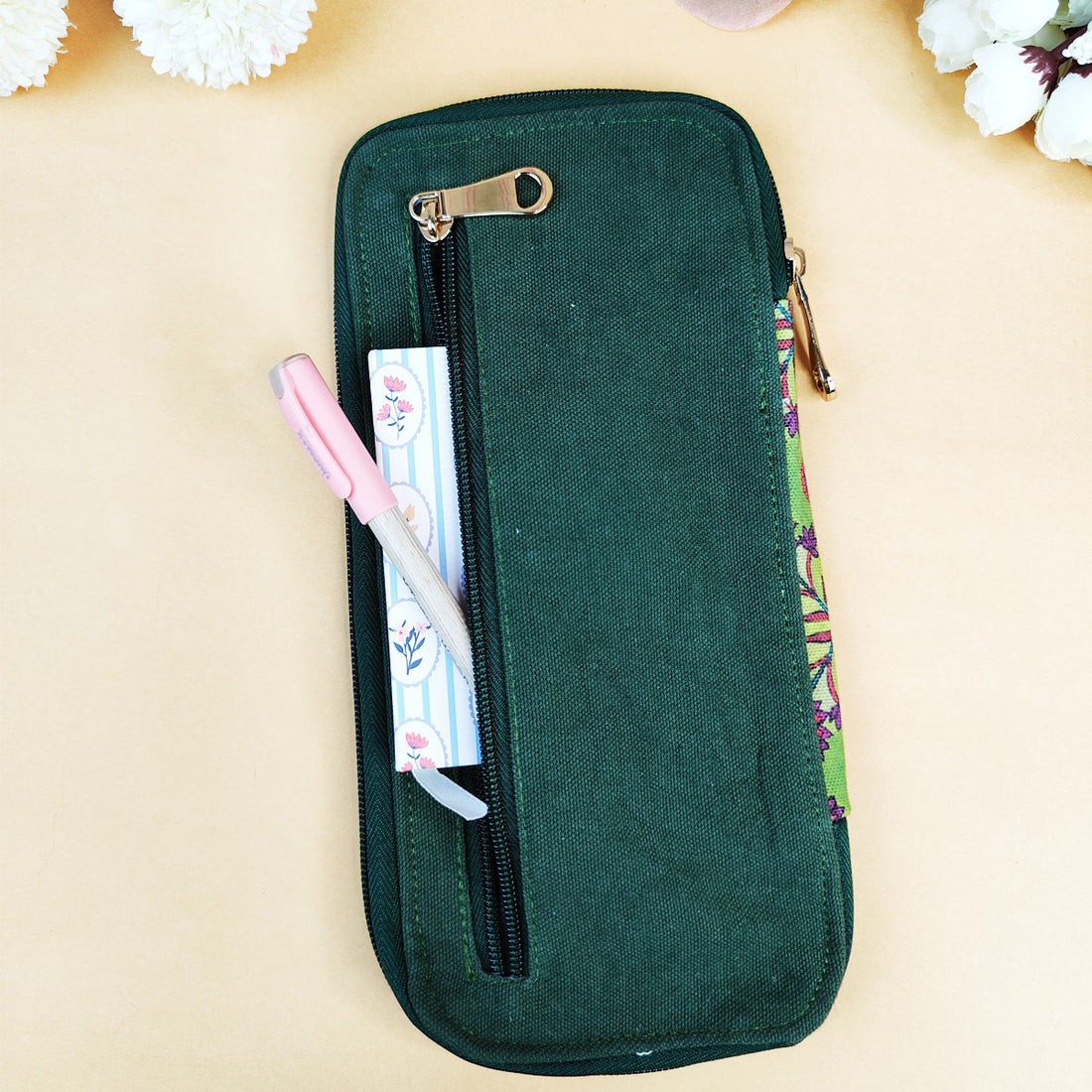 Bank Organizer- Green Purple Flower Tile