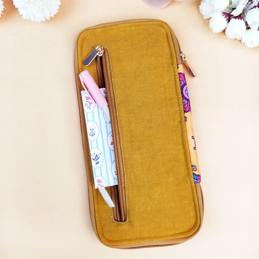 Bank Organizer- Mustard Pink Floral Tile