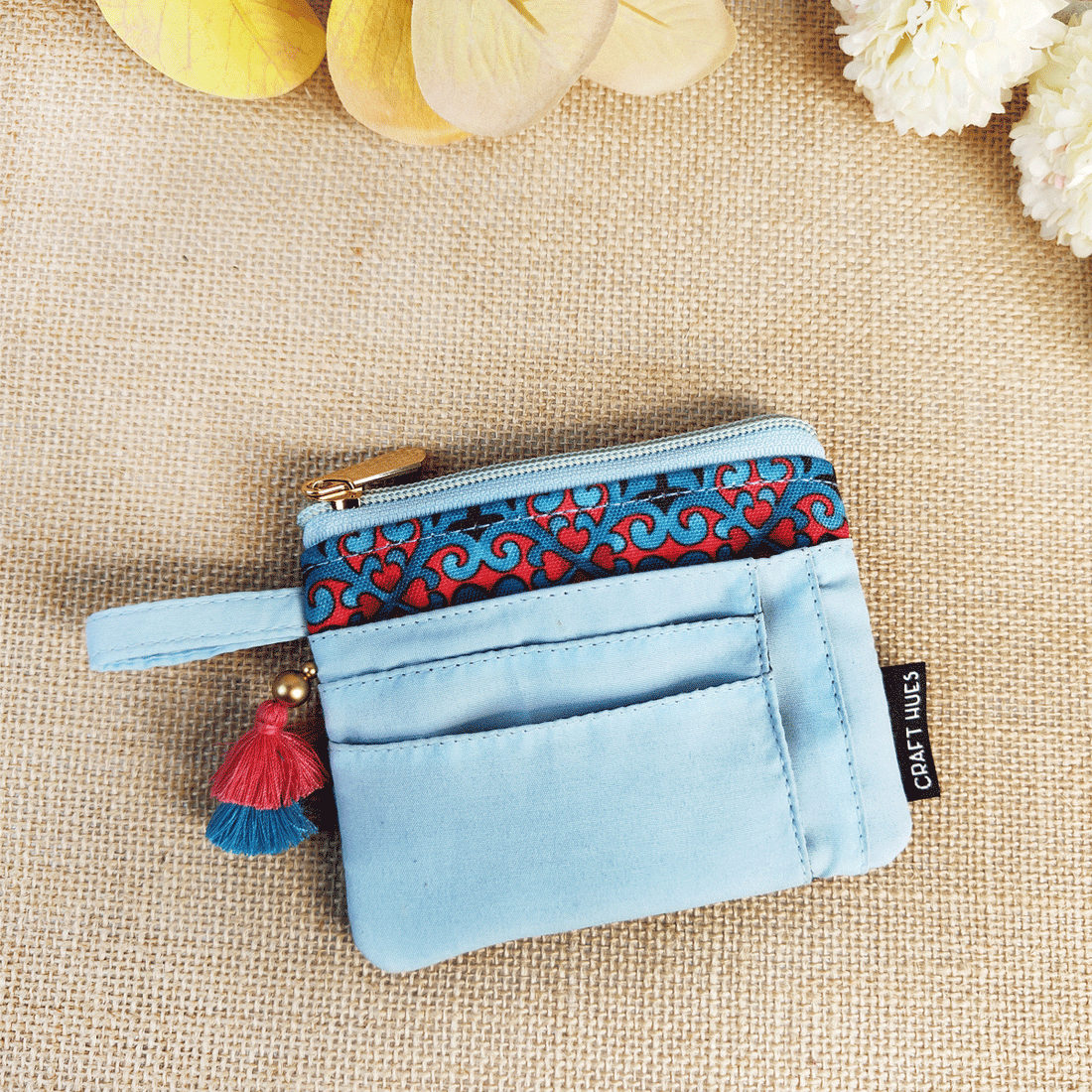 Mini Wallet front card Combo- Navy & Sky Blue