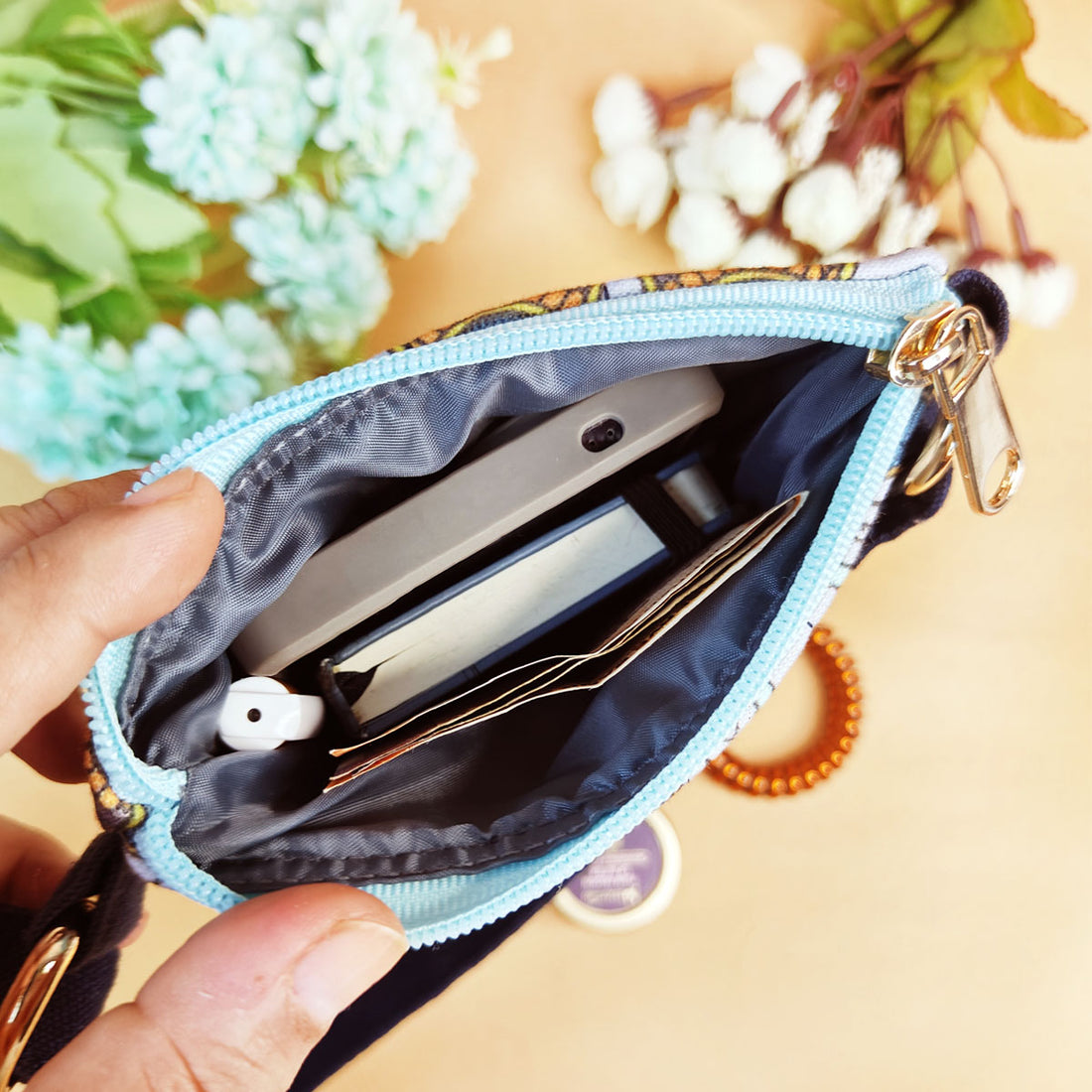 Blue Bird Godna Art Quilted Sling Bag