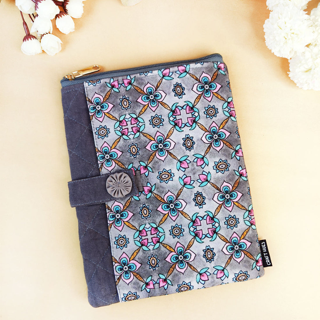 Book Cover-Grey Pink Flower