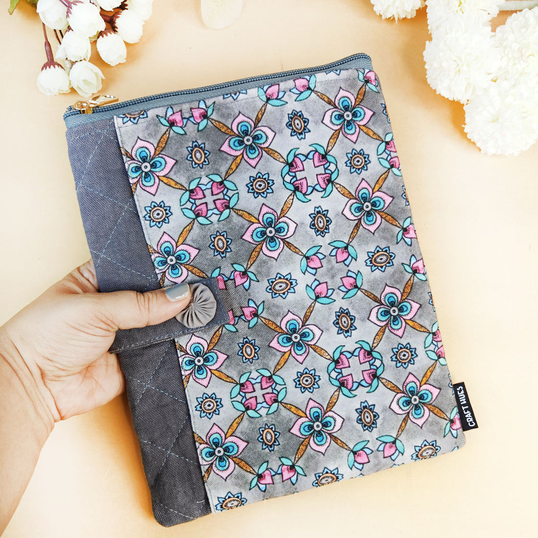 Book Cover-Grey Pink Flower