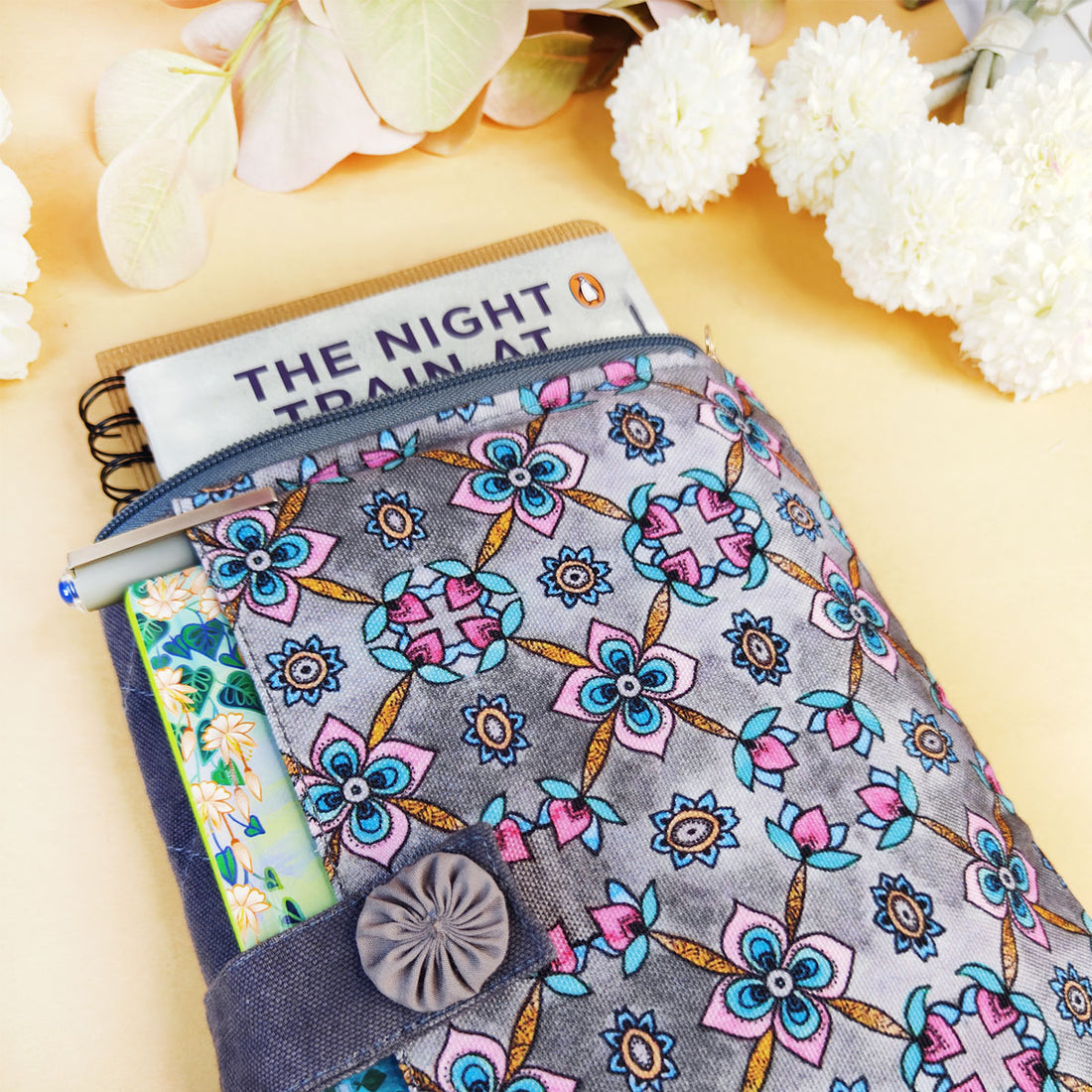 Book Cover-Grey Pink Flower