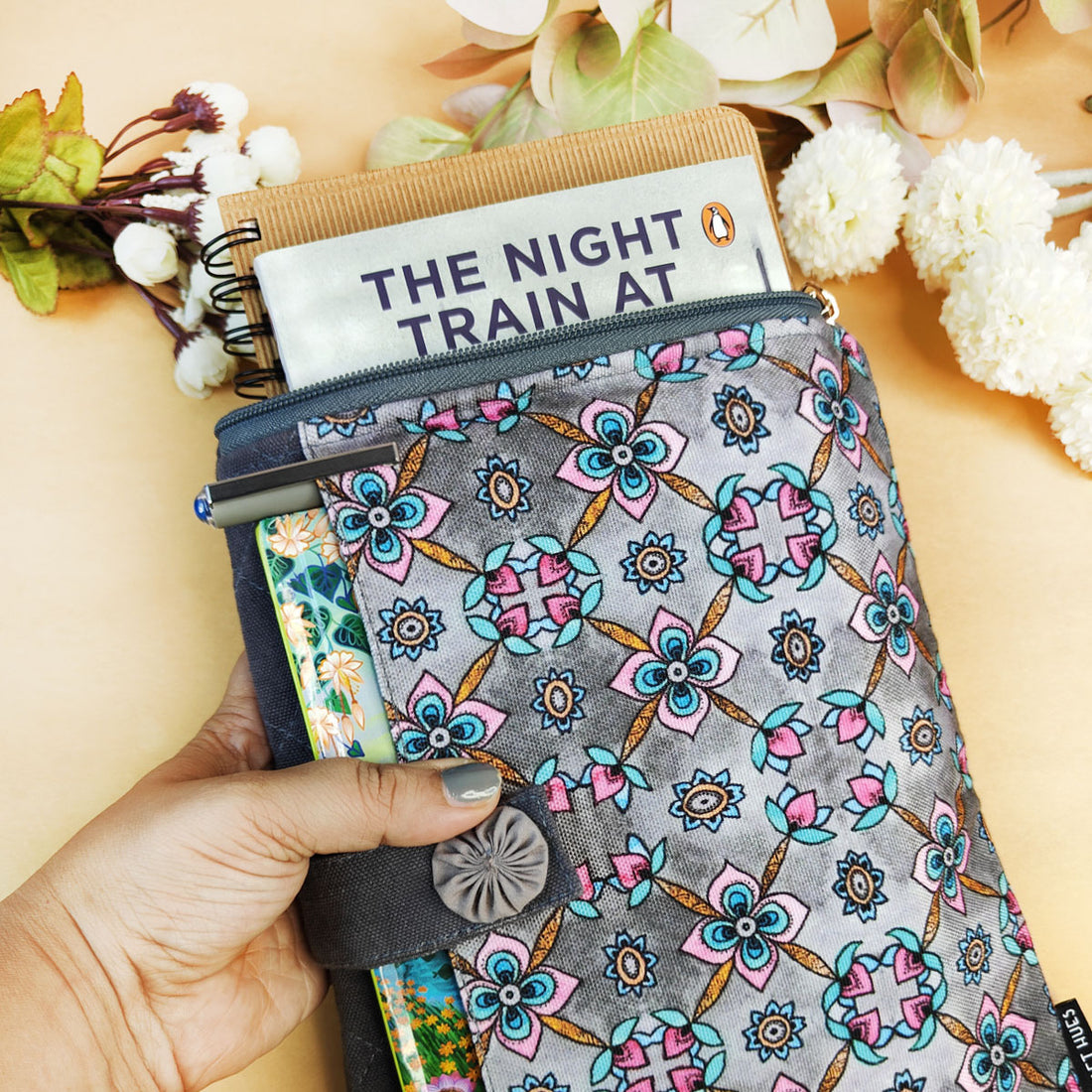 Book Cover-Grey Pink Flower