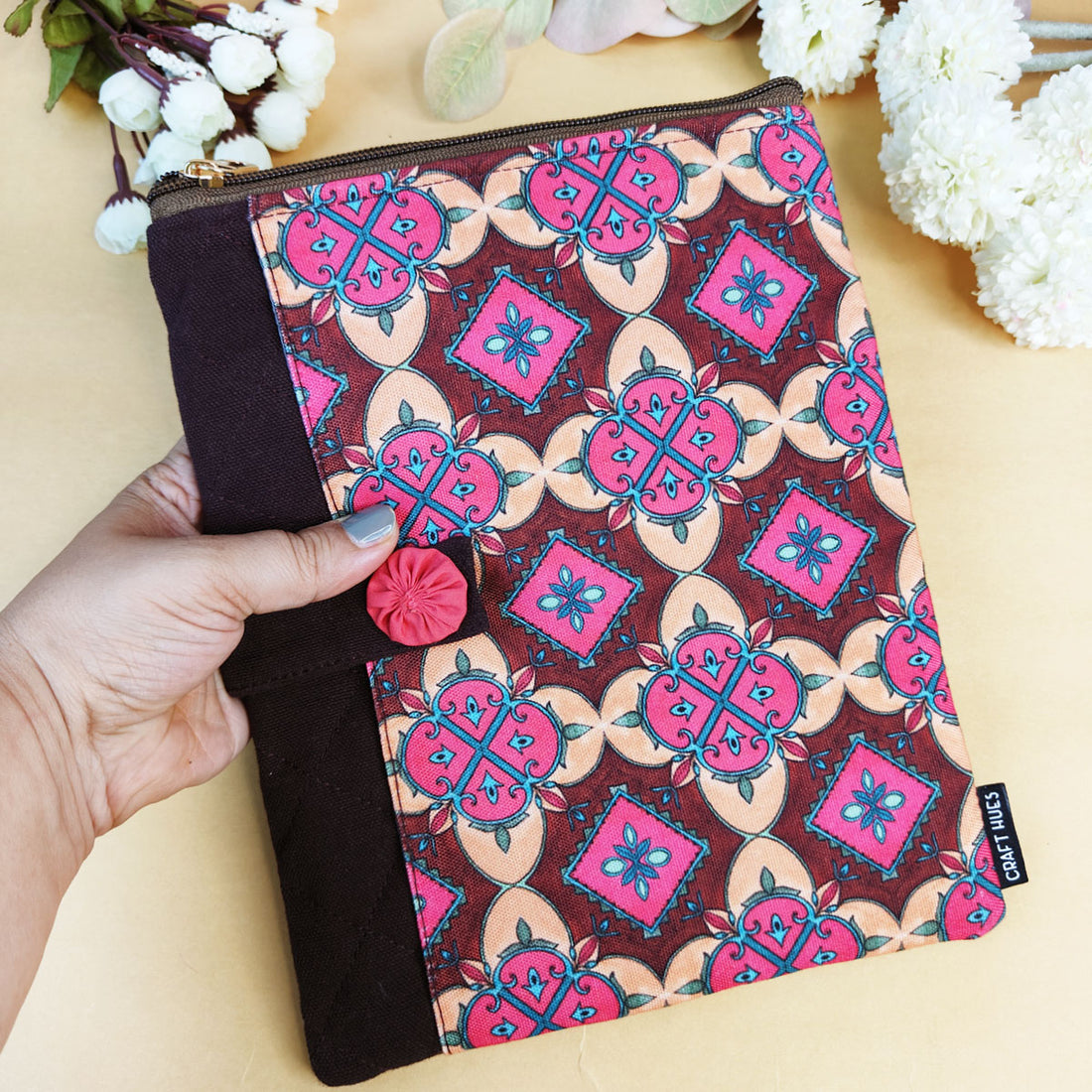 Book Cover-Maroon Beige Tile