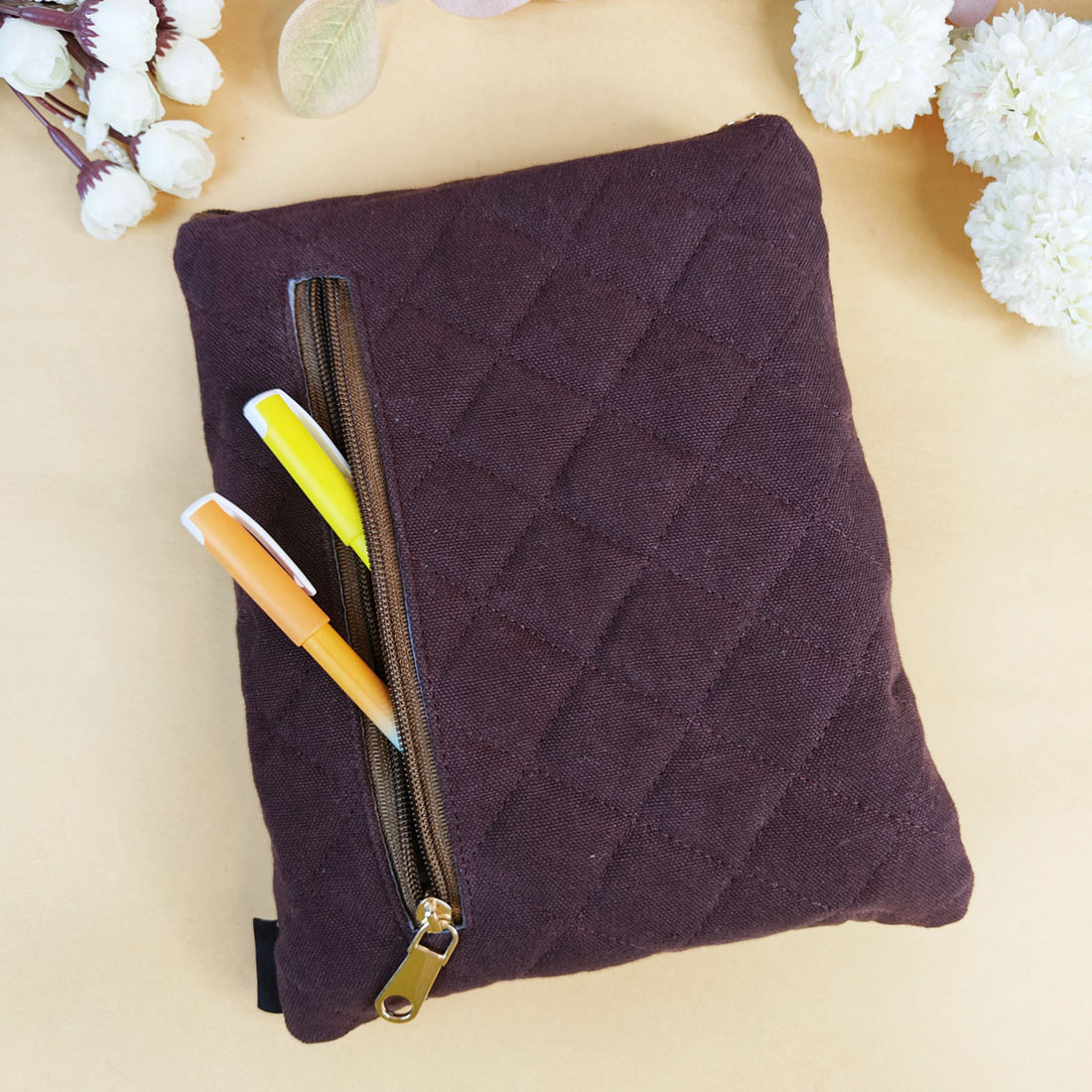 Book Cover-Maroon Beige Tile