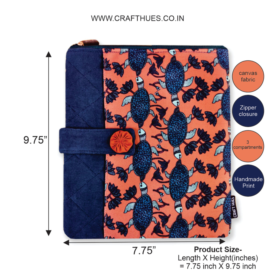 Book Cover- Gond Teal Turtle