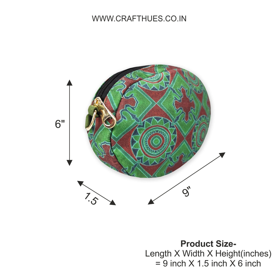 Oval Sling Bag- Athangudi Green Chakra