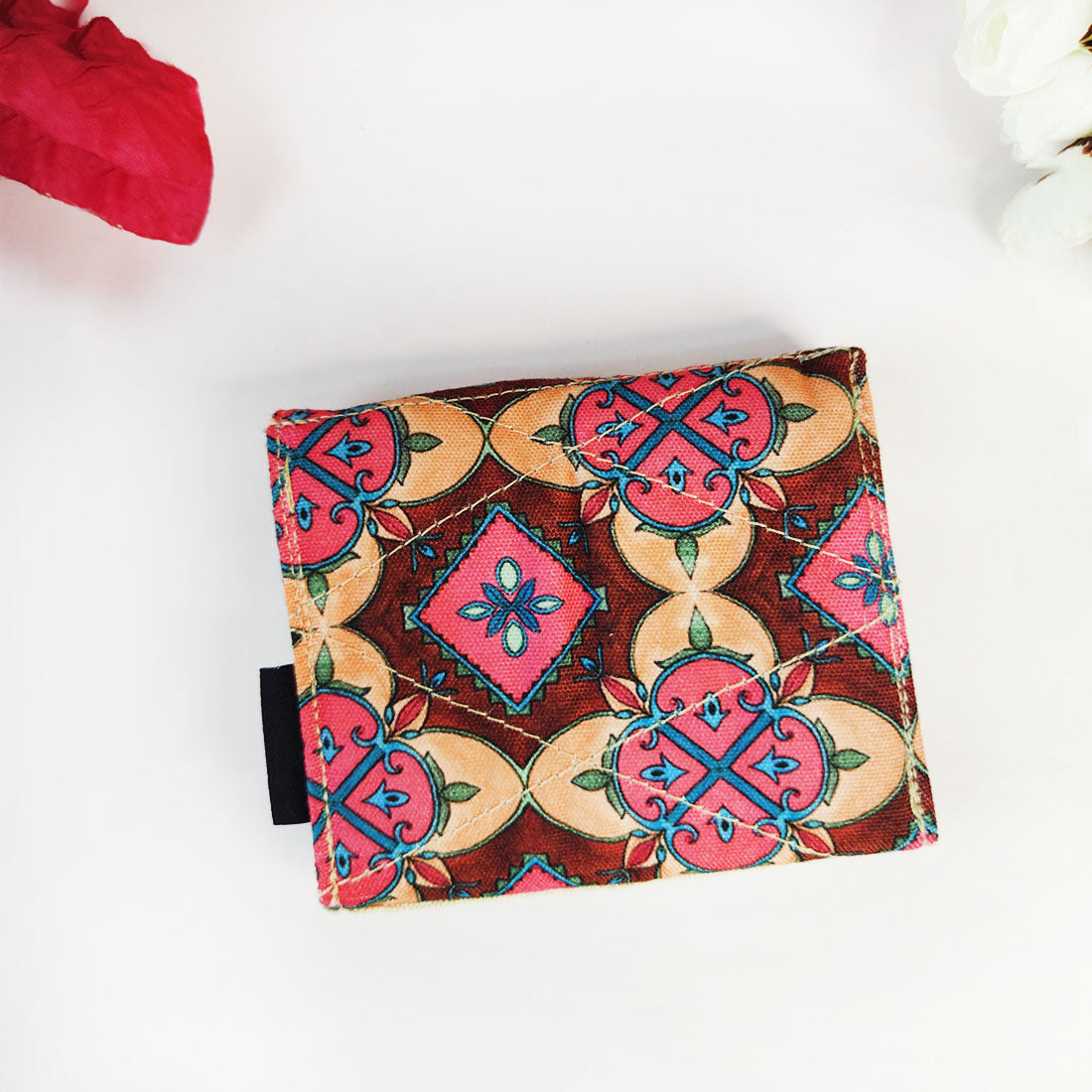 Curve Flap Mini Wallet Combo-maroon beige tile