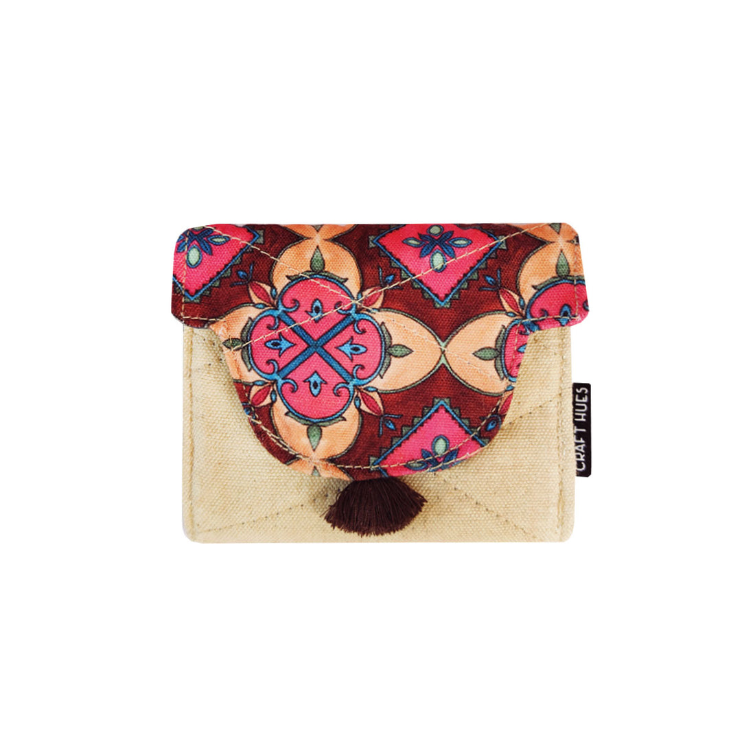 Curve Flap Mini Wallet Combo-maroon beige tile