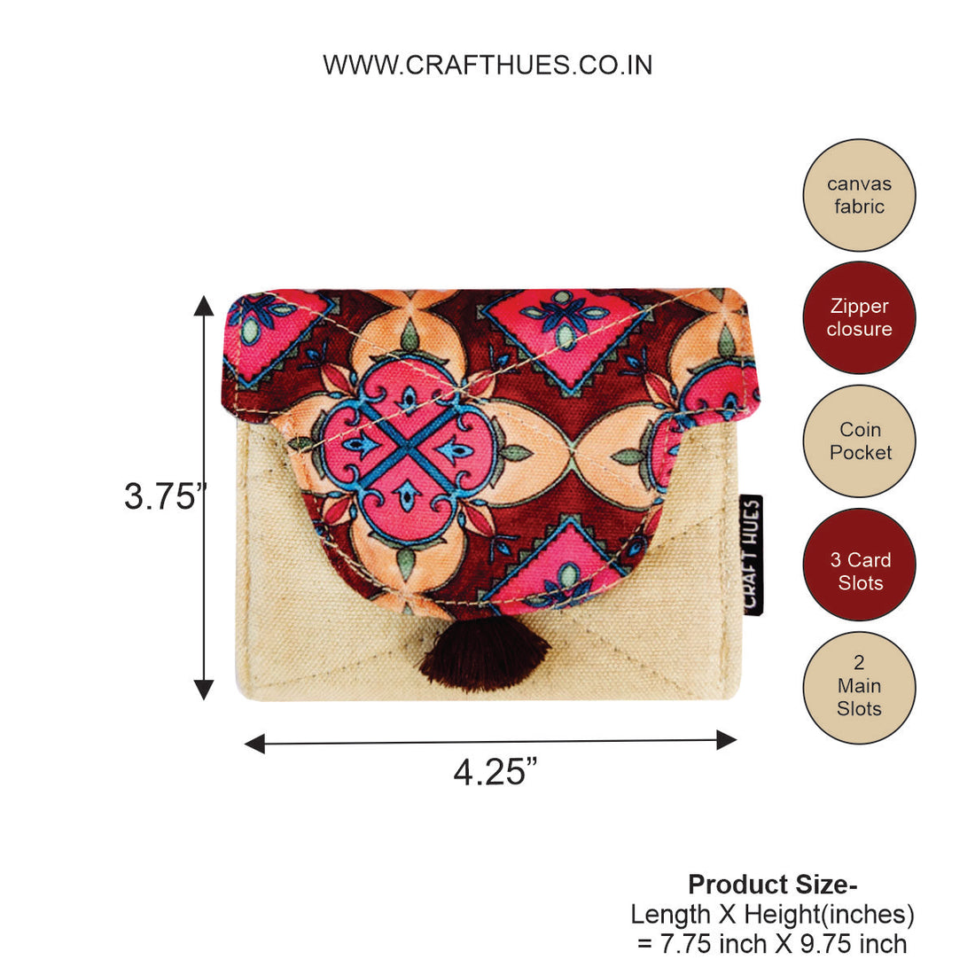 Curve Flap Mini Wallet Combo-maroon beige tile