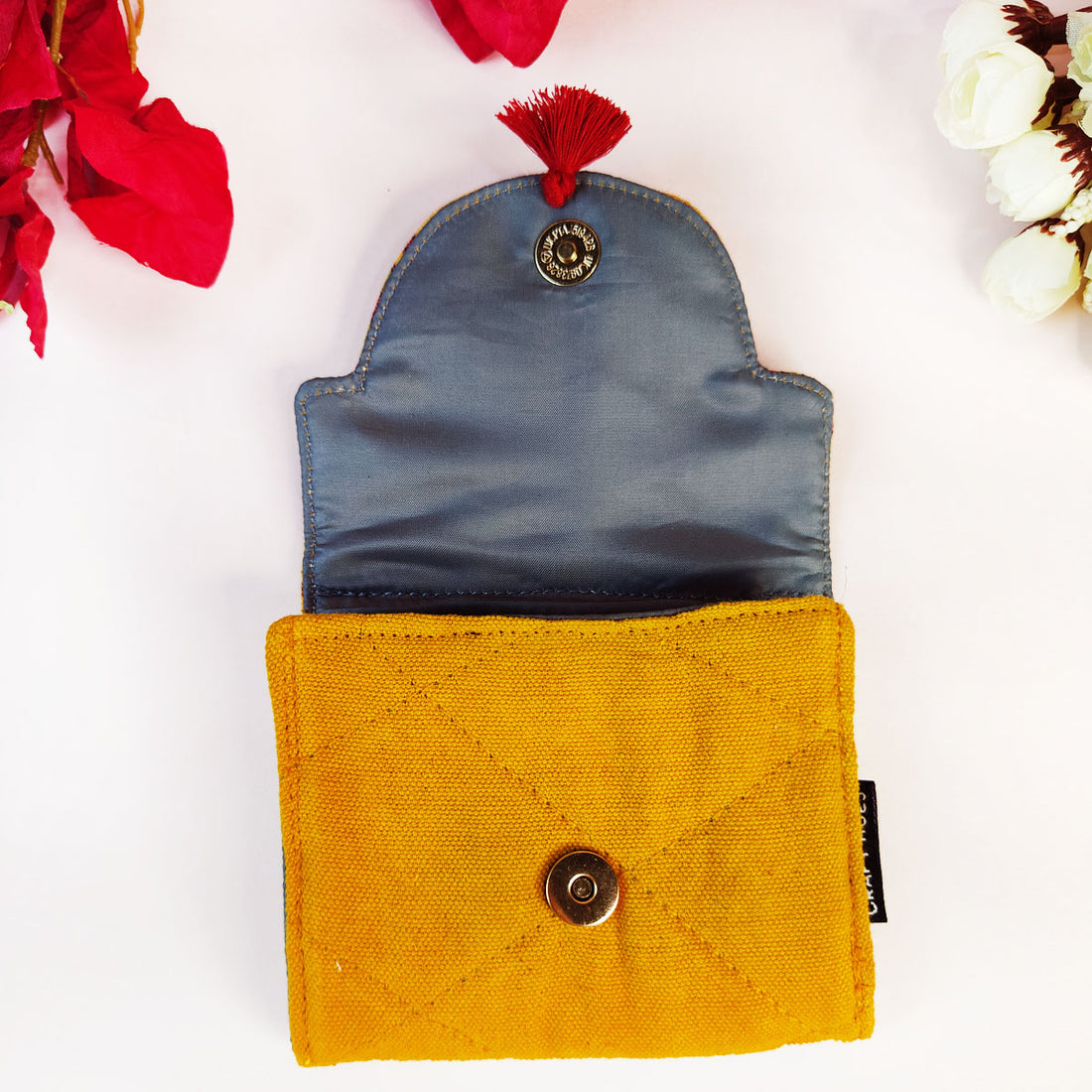 Curve Flap Mini Wallet Combo-mustard green tile