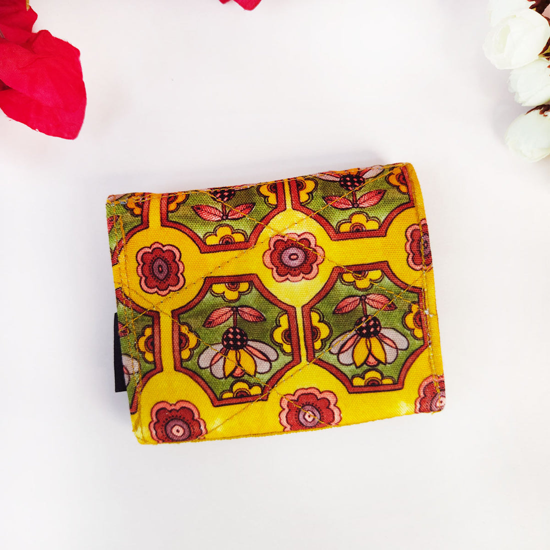 Curve Flap Mini Wallet Combo-mustard green tile