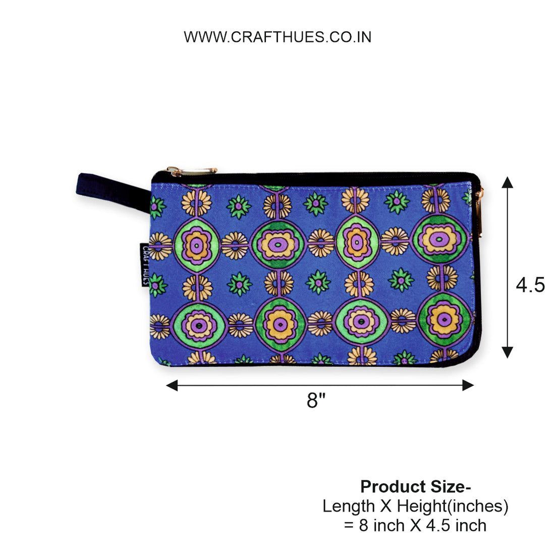 Dual-Zip Wallet- Blue-Green Tile