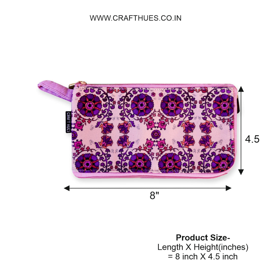 Dual-Zip Wallet- Purple Suzani