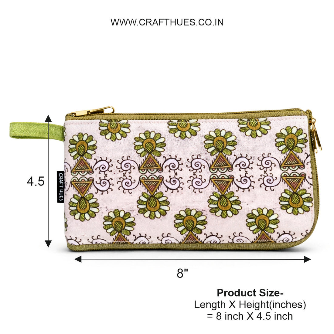 Dual Zip Wallet- Olive Godna Art