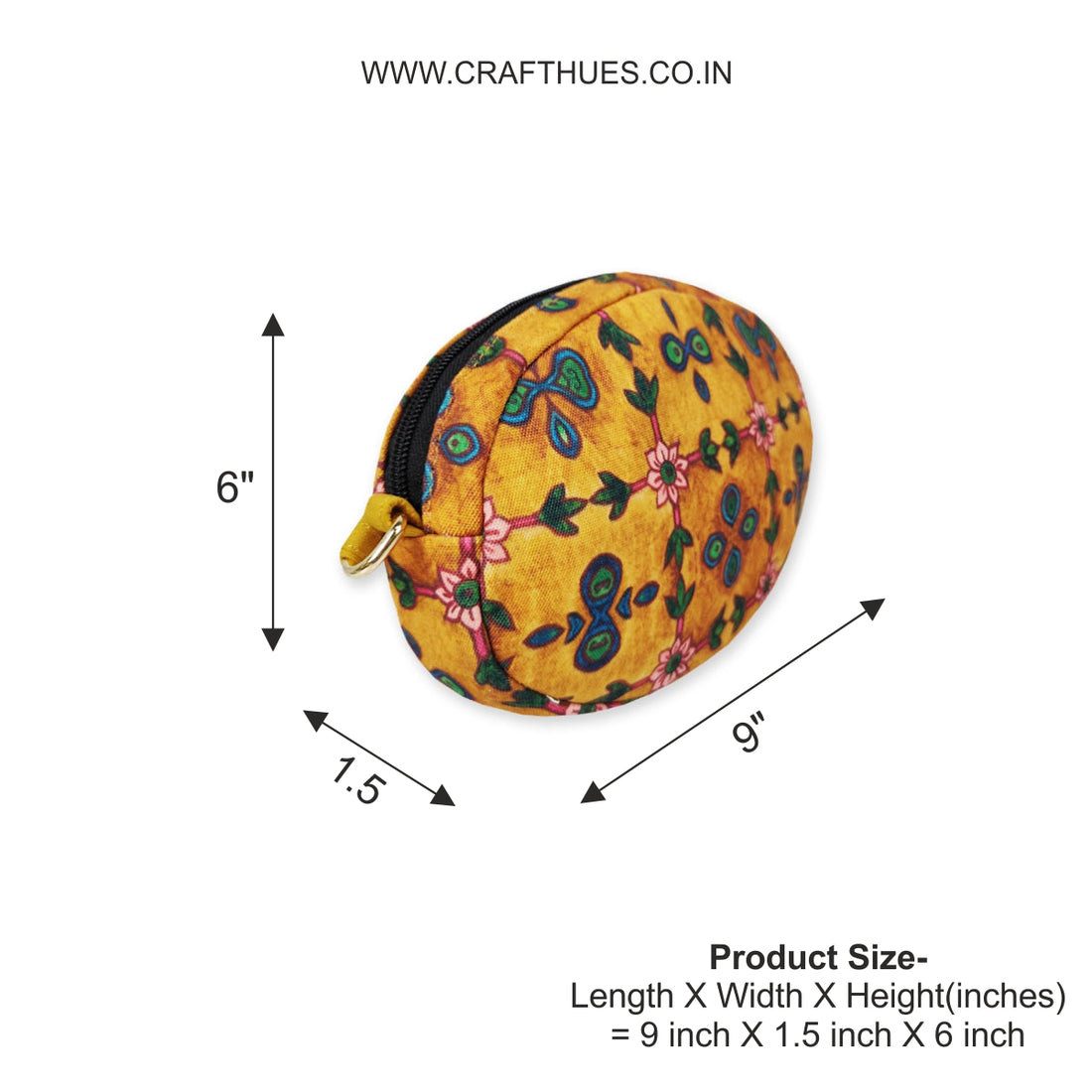 Oval Sling Bag- Mustard pink flower