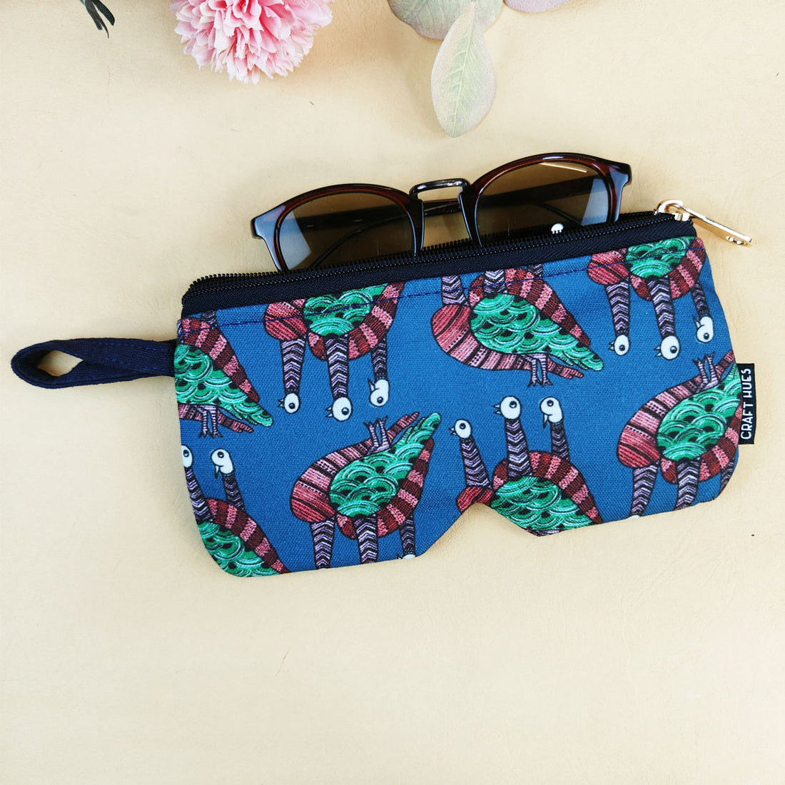 EyewearSunglass Case-Gond Blue Bird