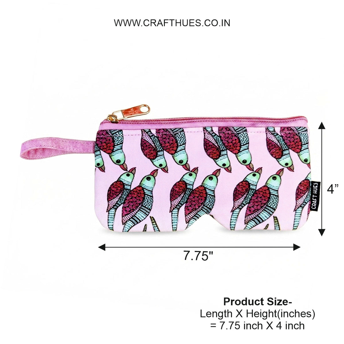 EyewearSunglass Case-Gond Pink Parrot