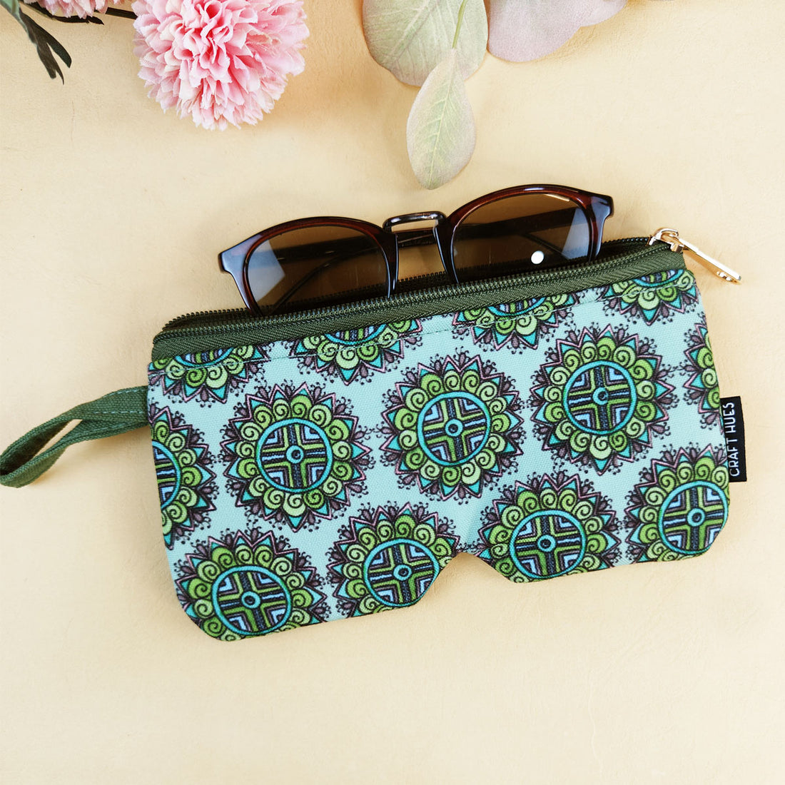 EyewearSunglass Case-Green Leaf Godna