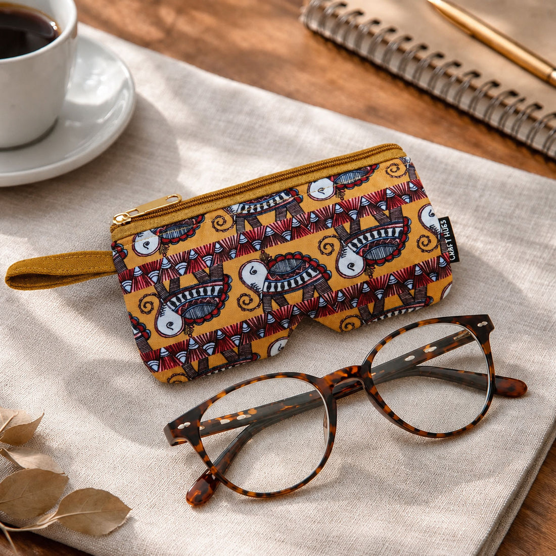 EyewearSunglass Case-Mustard Turtle Godna