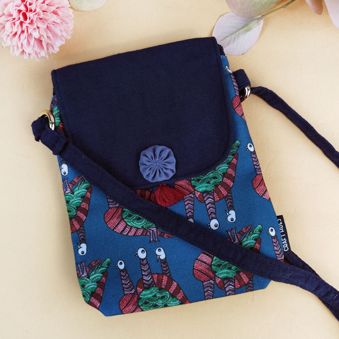 Flap Mobile Sling- Gond Blue Bird