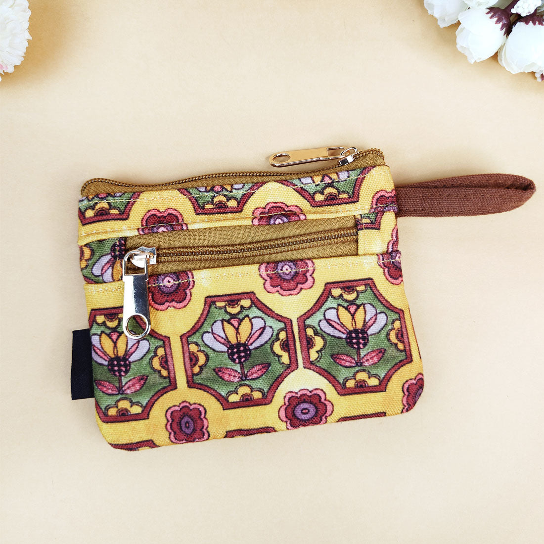 Front Flap Wallet-Mustard Green Tile