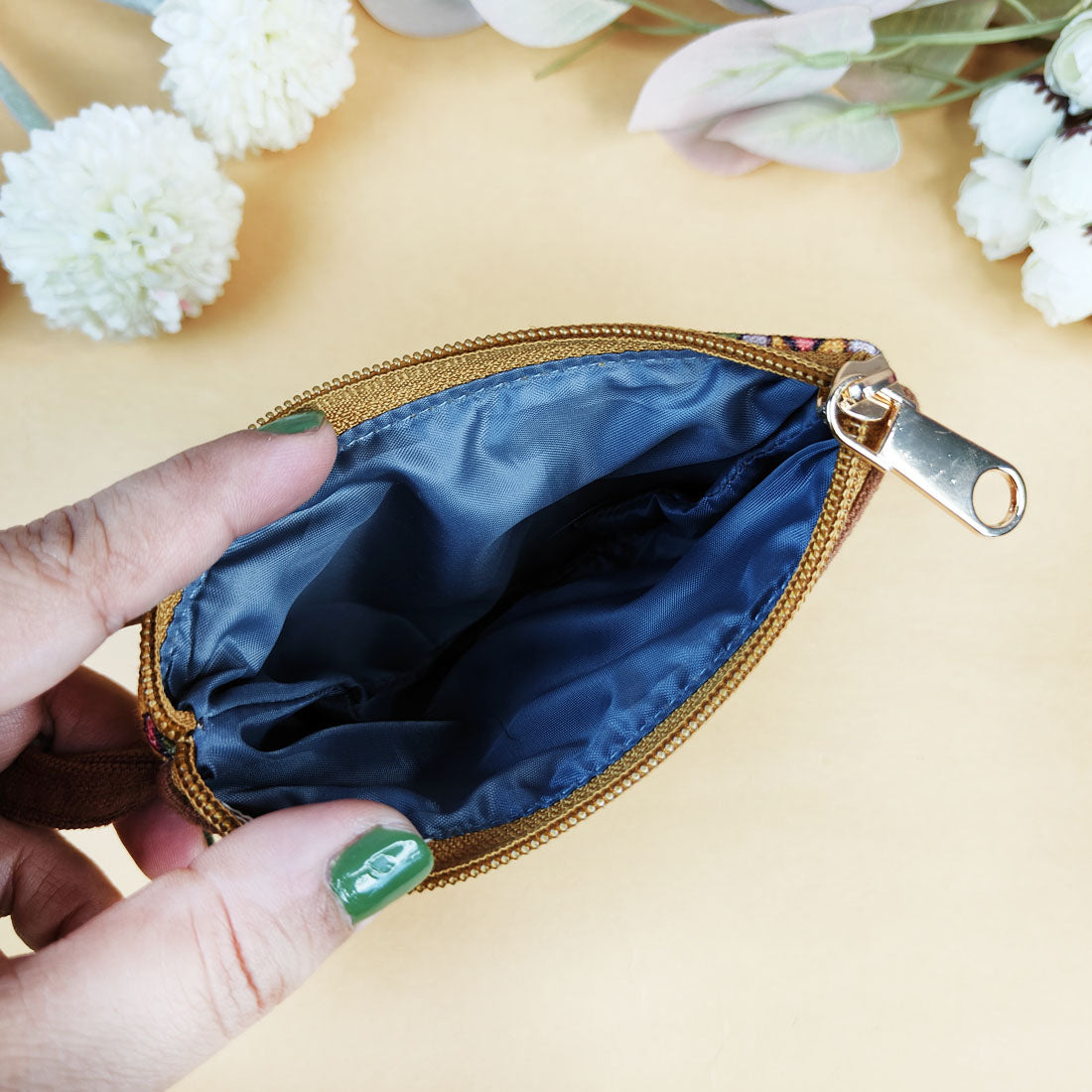 Front Flap Wallet-Mustard Green Tile