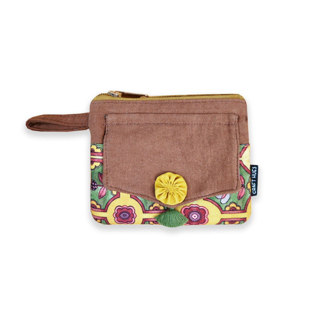 Front Flap Wallet-Mustard Green Tile