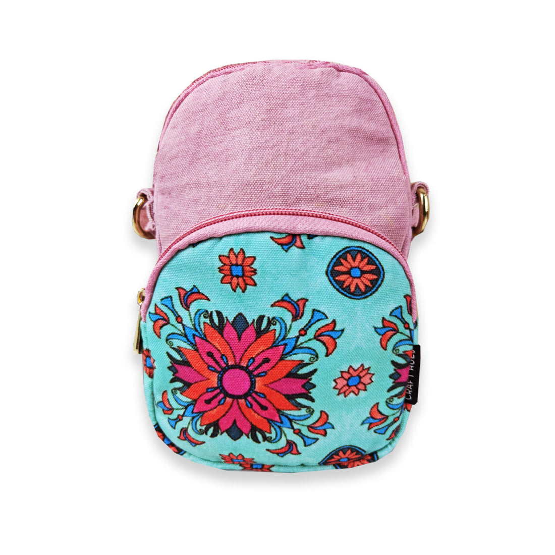 Front Pocket Sling- Red Teal Tile