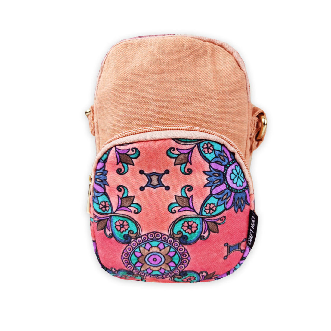 Front Pocket Sling- Peach Purple Tile