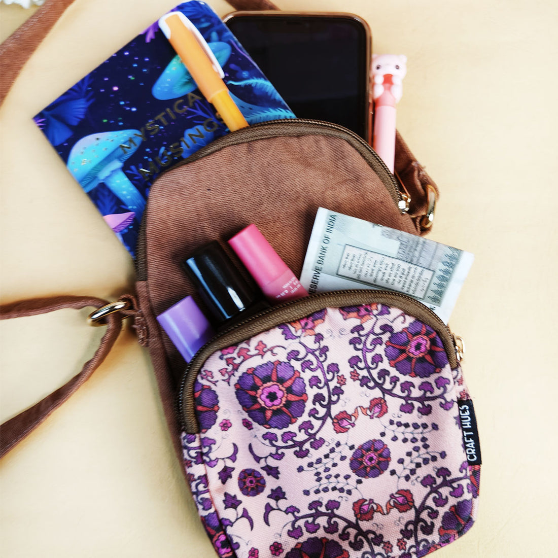 Front Pocket Sling-Purple Suzani