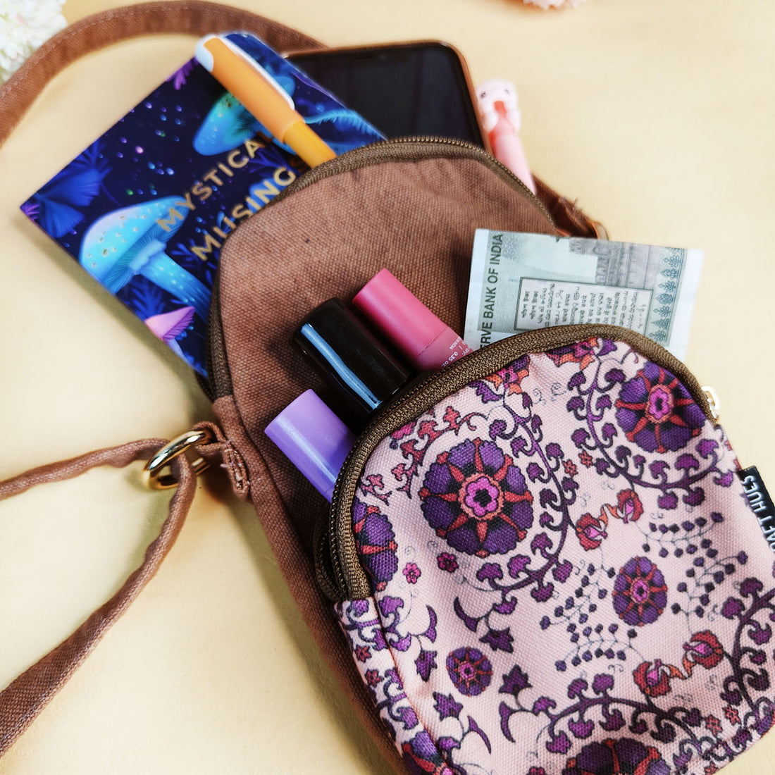 Front Pocket Sling-Purple Suzani